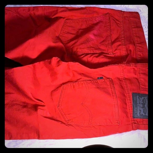 mens red levi jeans